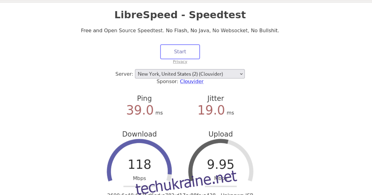 швидкість інтернет-мережі ubuntu