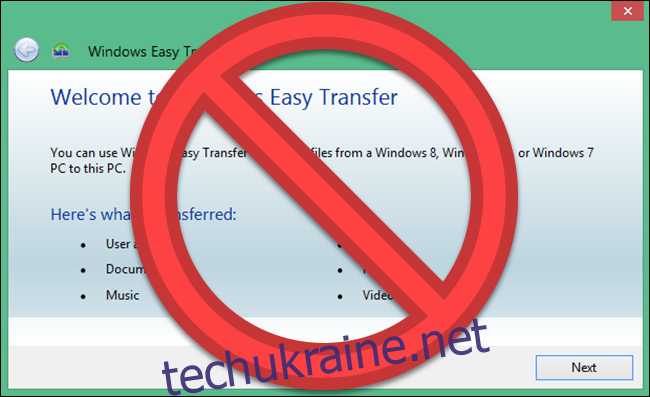Програма Windows Easy Transfer с 